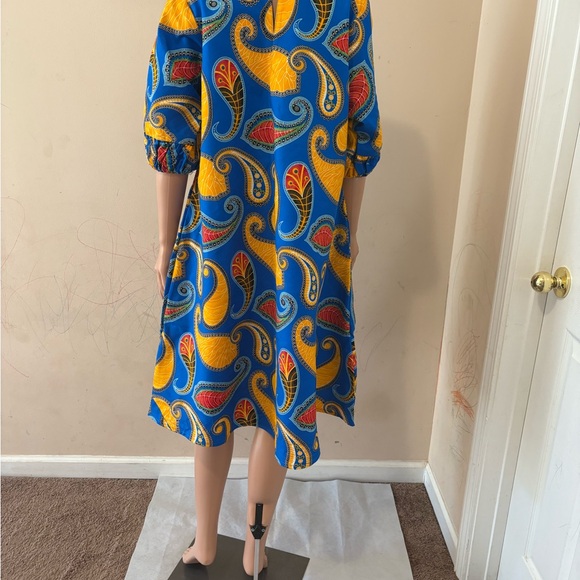 BEAUTIFULL AFRICAN PRINT DRESS FOR WOMEN. ANKARA WAX DRESS. COTTON - Picture 9 of 10